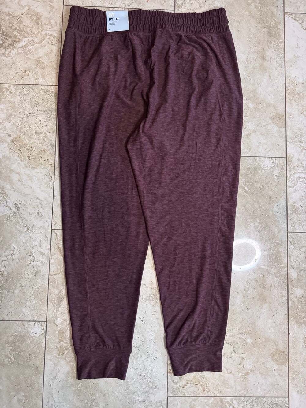 FLX Women's Wander Soft Touch Mid-Rise Joggers in Mahogany - Picture 6 of 7